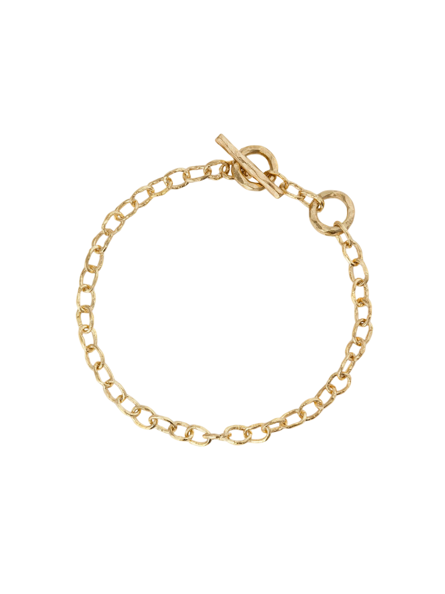 T - chain mini - bracelet in 18k yellow gold, 16-18 cm.